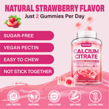Maennyliy Calcium Citrate Gummies 1200mg back view with ingredients