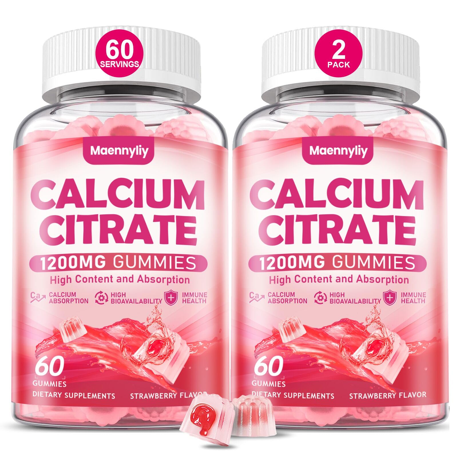 Maennyliy Calcium Citrate Gummies 1200mg front view