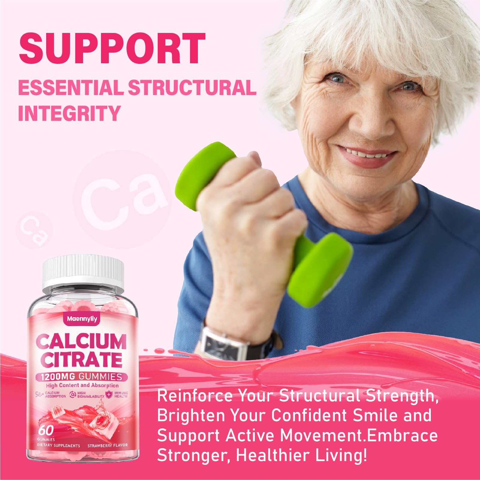 Maennyliy Calcium Citrate Gummies 1200mg liquid core detail