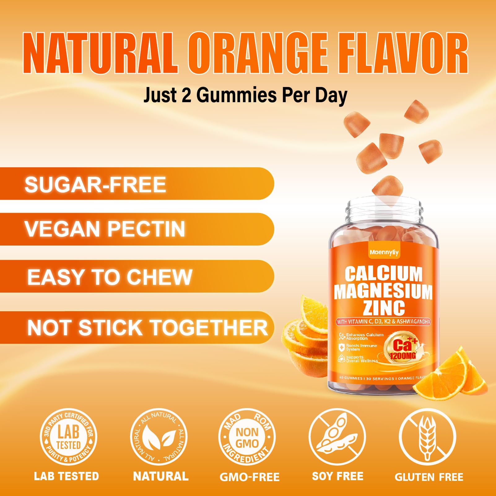 Maennyliy Calcium Magnesium Zinc Gummies in hand