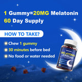Maennyliy Melatonin Gummies 20mg bottle with a glass of water