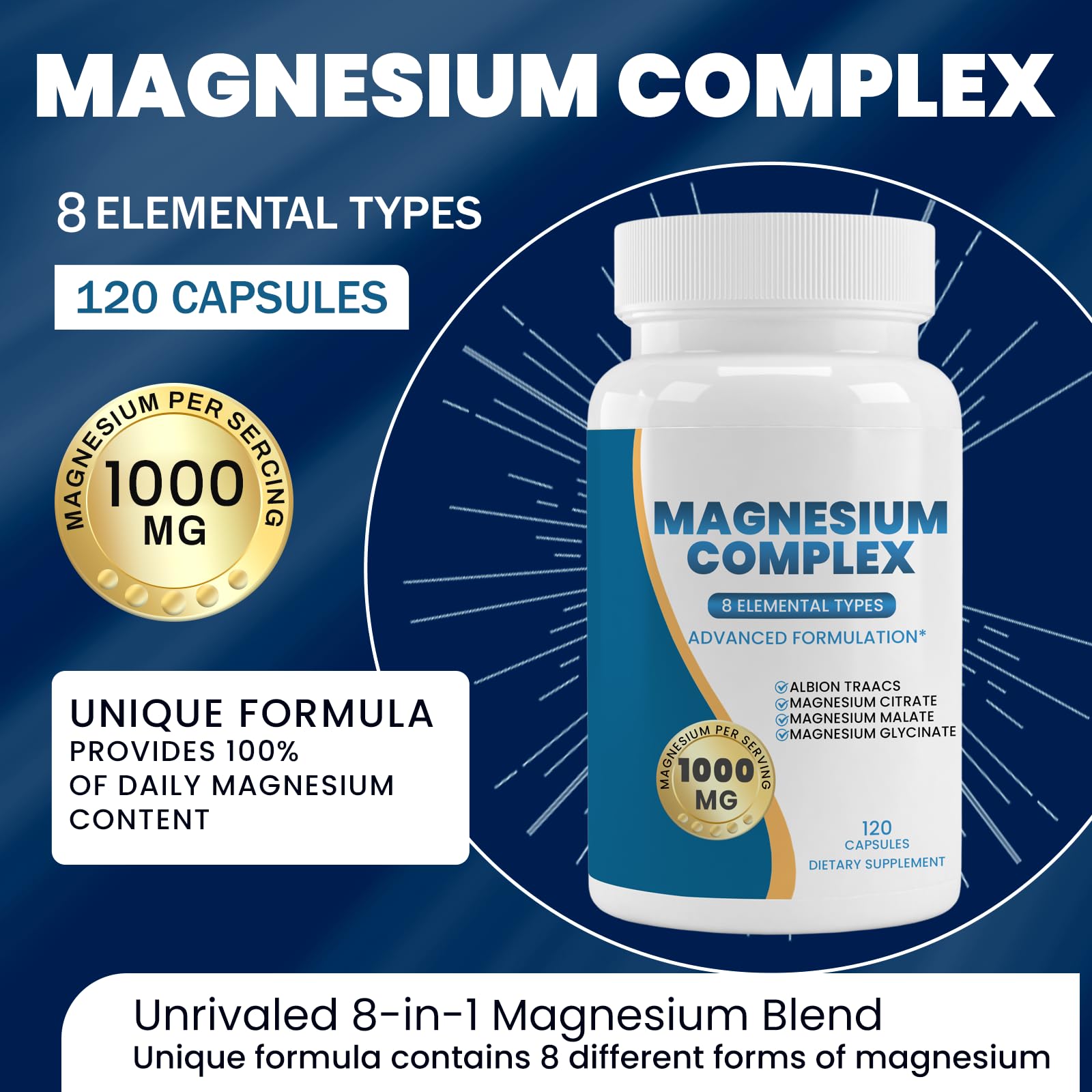 MAG-8 Magnesium Complex 426mg side view of bottle