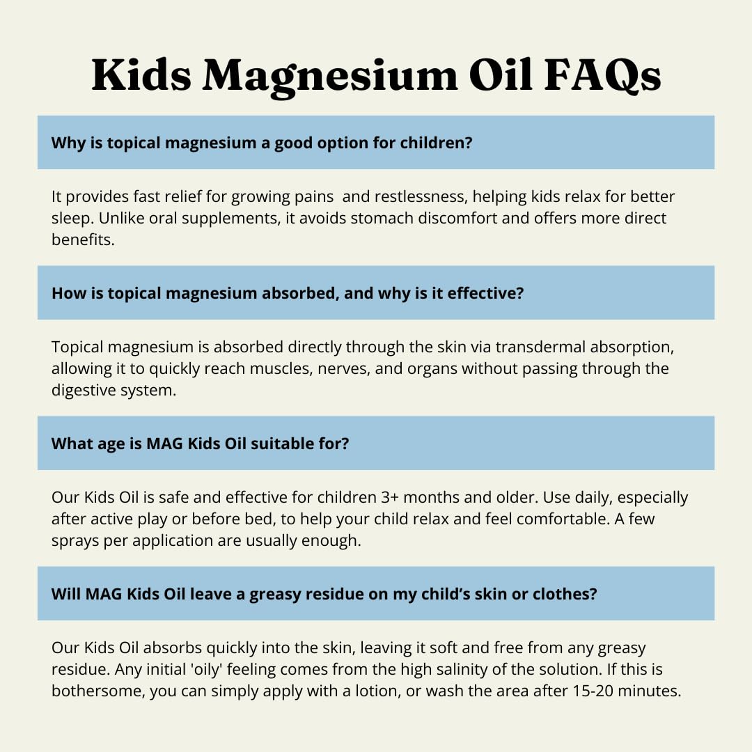 MAG use Magnesium Spray for Kids 300g packaging details