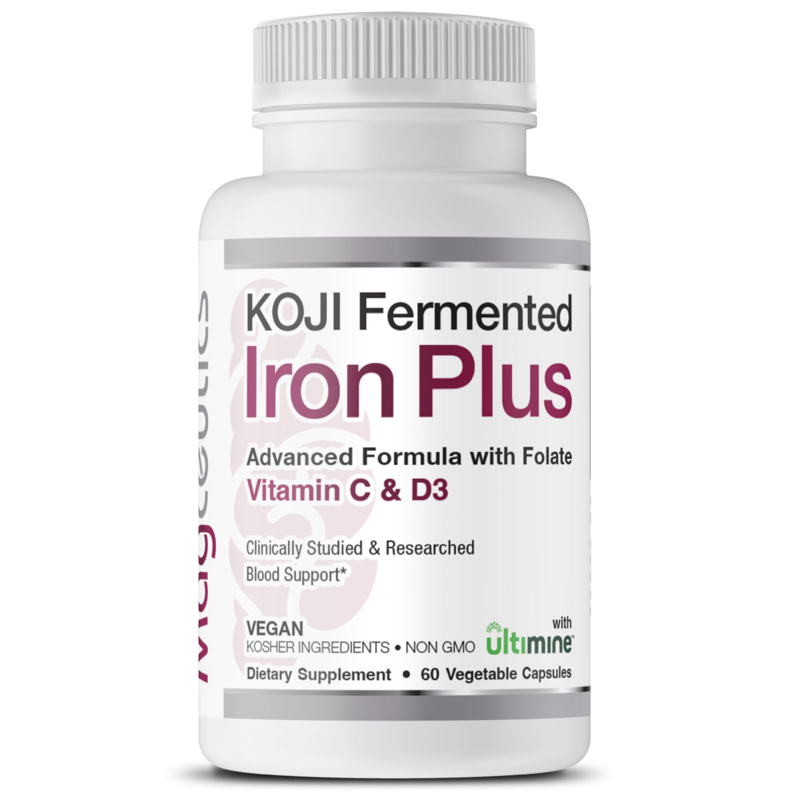 Magceutics Koji Fermented Iron Supplement 30 Capsules front view