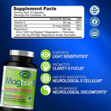Magceutics Magnesium L Threonate & Acetyl Taurinate Capsules on a wooden table
