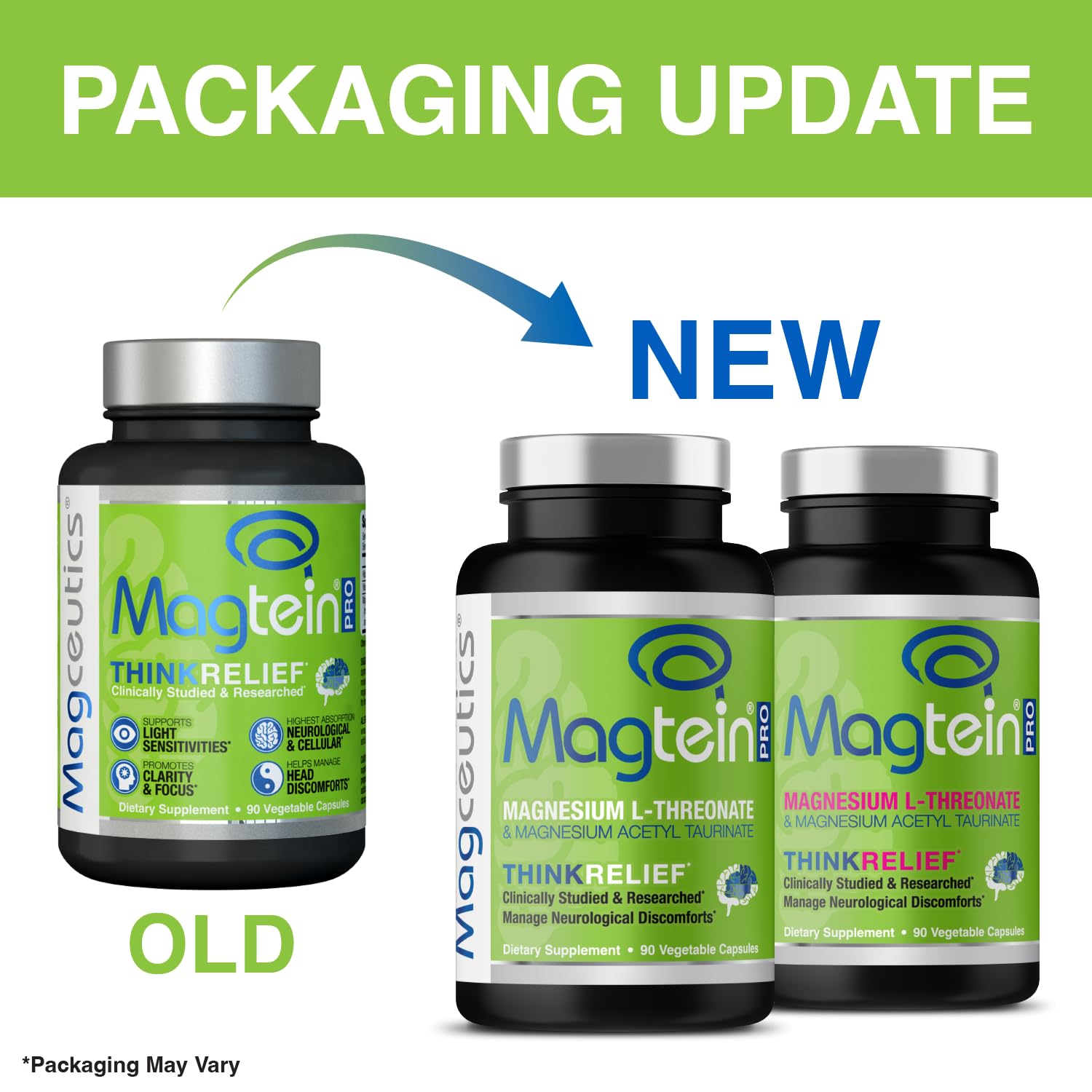 Magceutics Magnesium L Threonate & Acetyl Taurinate Capsules side view