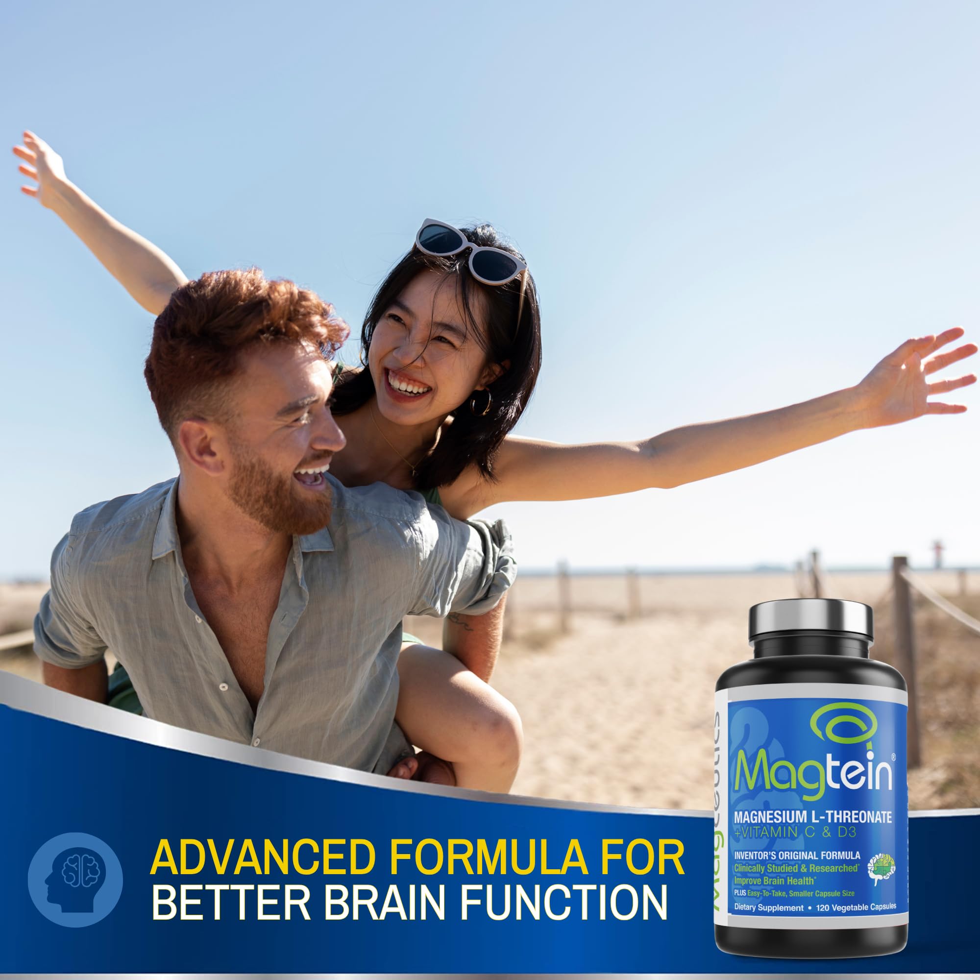 Magceutics Magnesium L Threonate supplement with Vitamin C and D