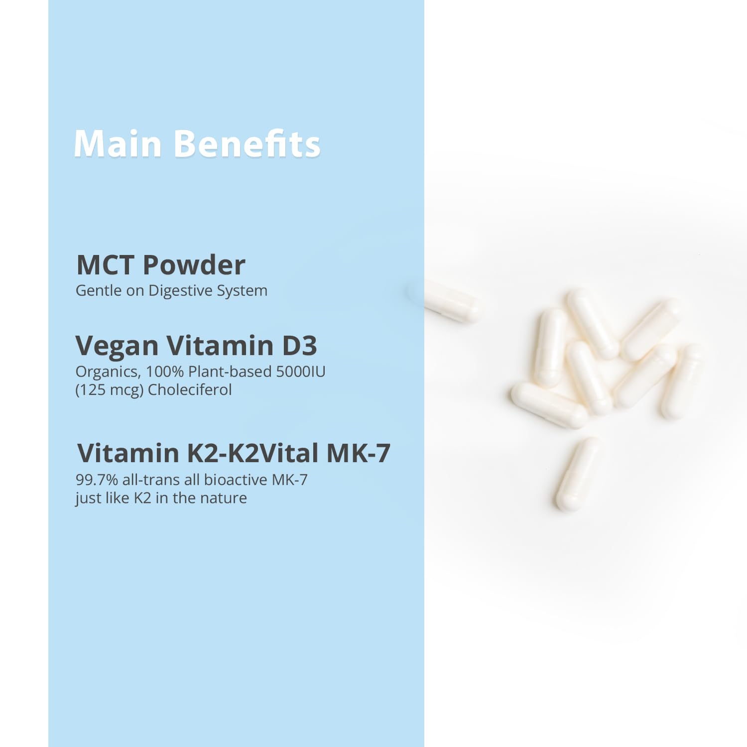 Magceutics Vitamin D3 & K2 Combination Supplement side view