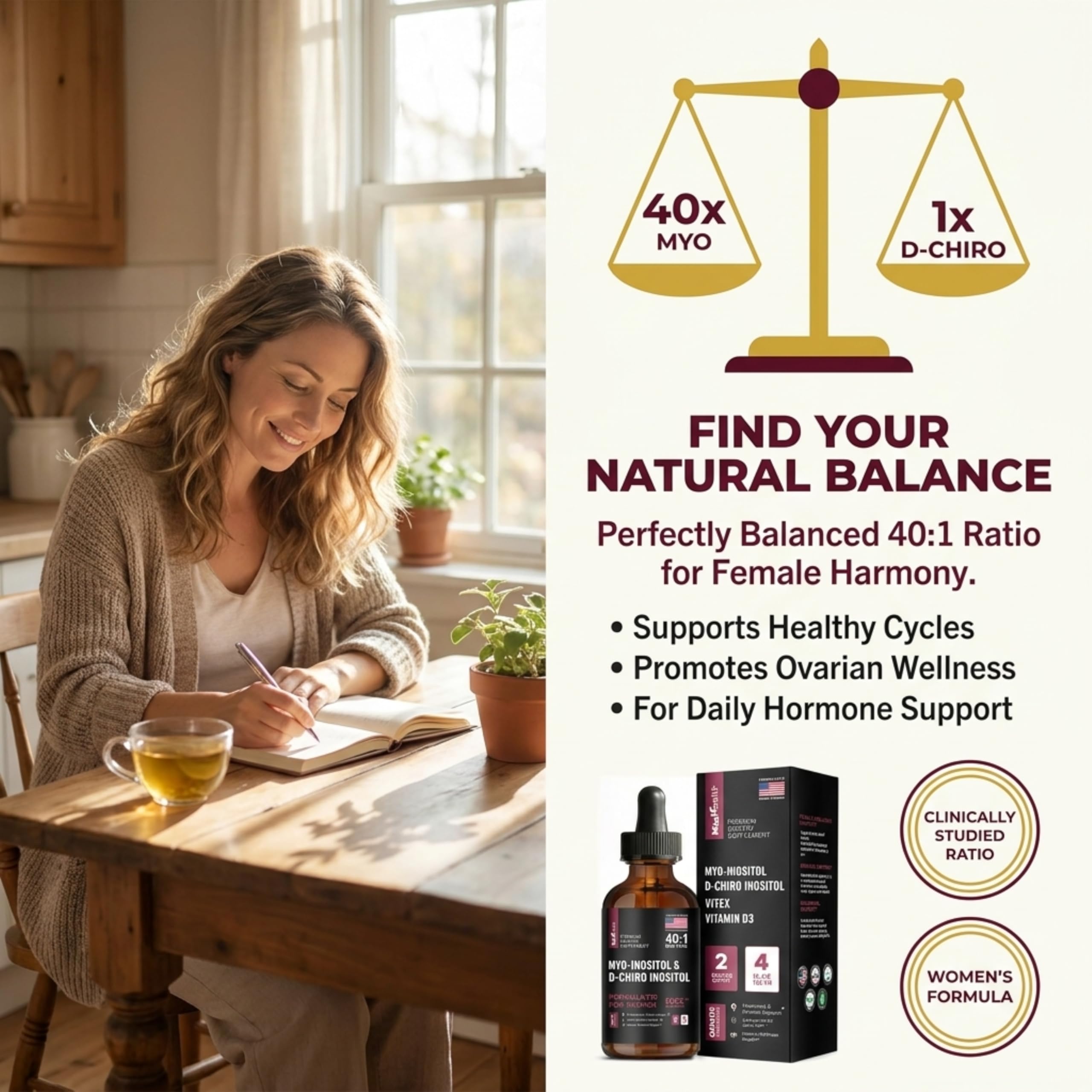 MagHealth Liquid Inositol Drops dropper with liquid