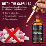MagHealth Liquid Inositol Drops lifestyle shot with smoothie