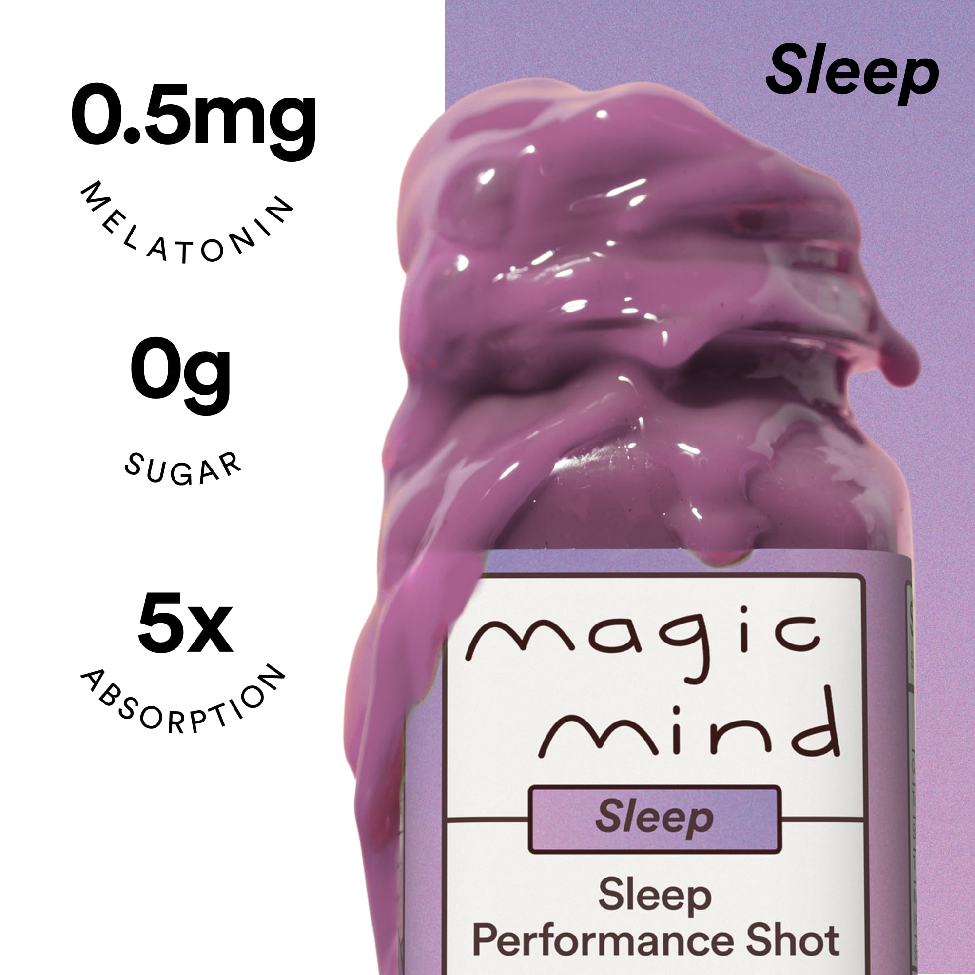 Magic Mind Sleep Shot 2oz liquid shot close-up