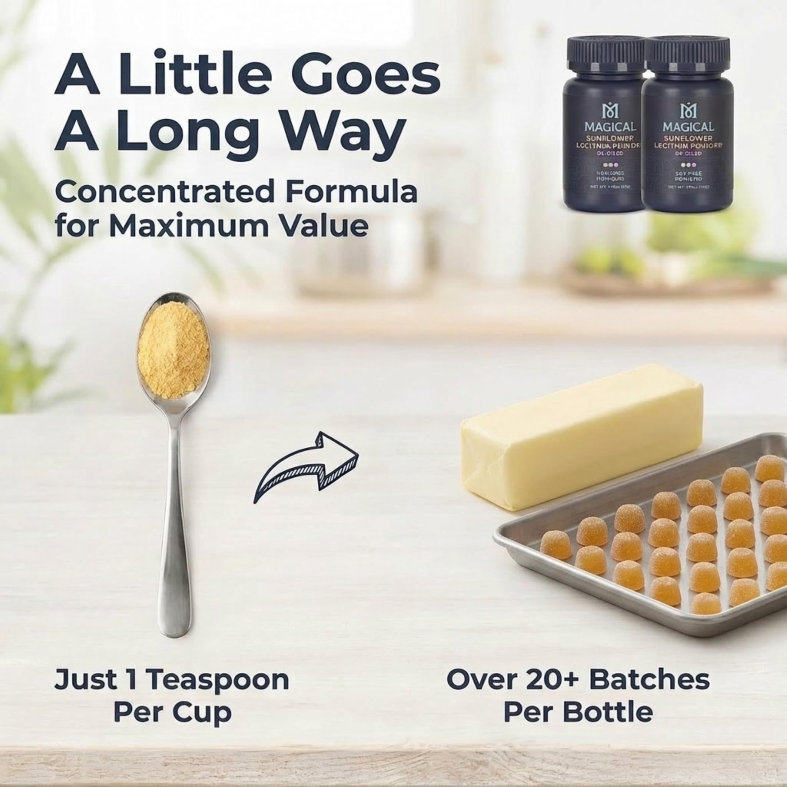 MAGICAL BUTTER Sunflower Lecithin Powder 136g packaging details