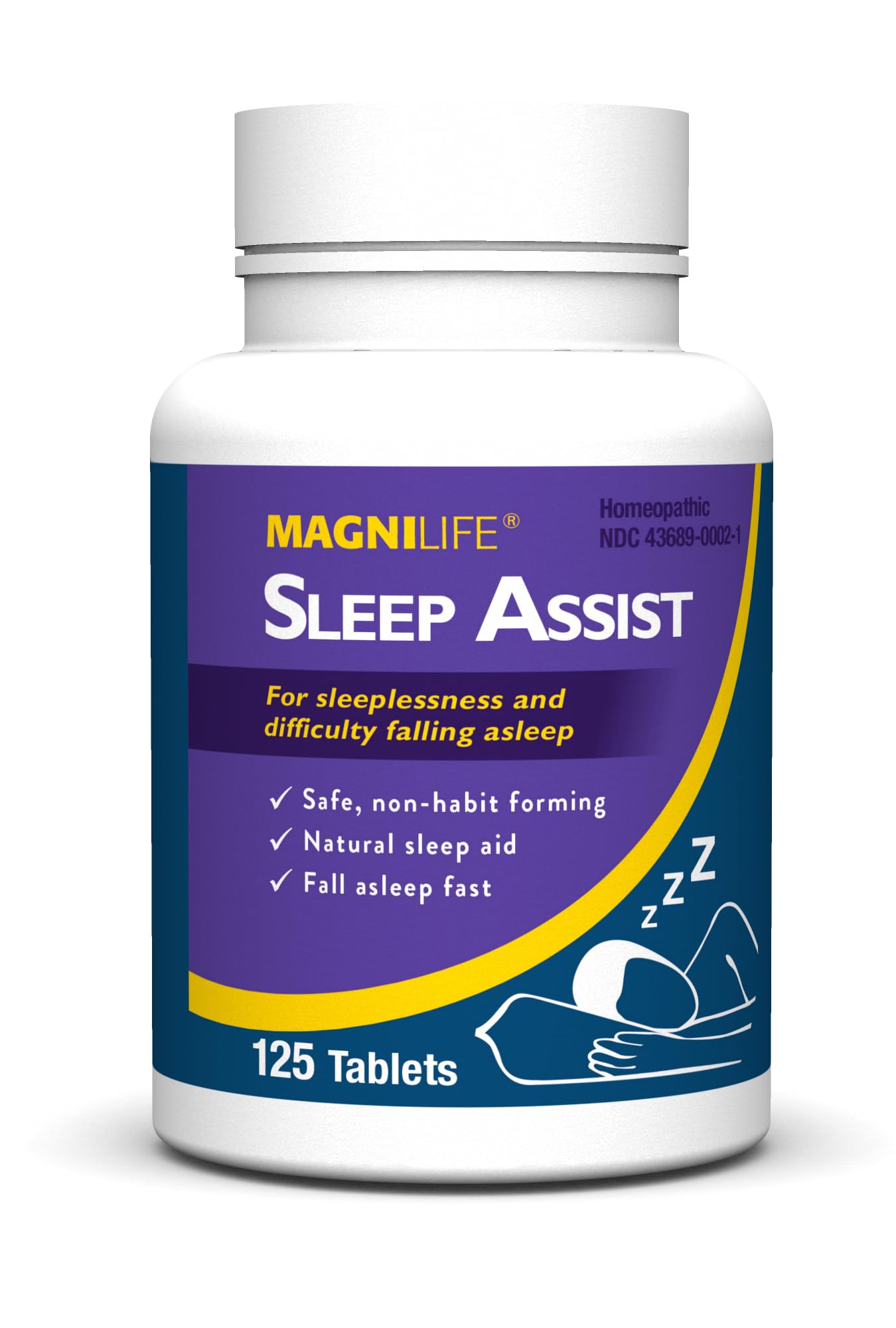 MagniLife Sleep Aid Tablets 125 Count front packaging view