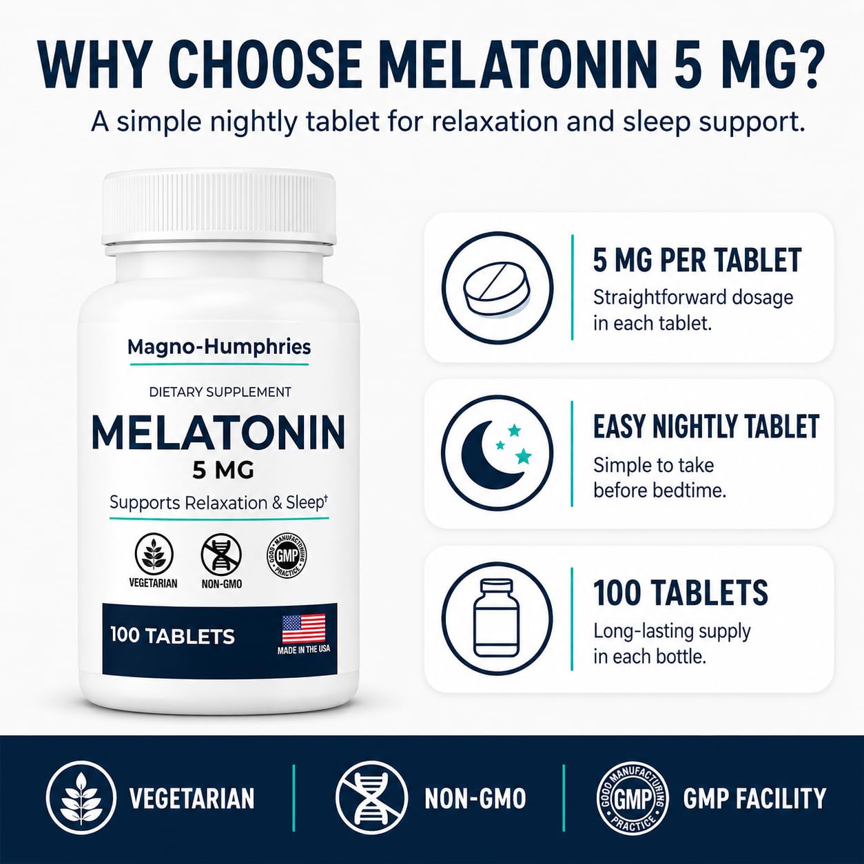 Magno-Humphries Melatonin 5 mg label details