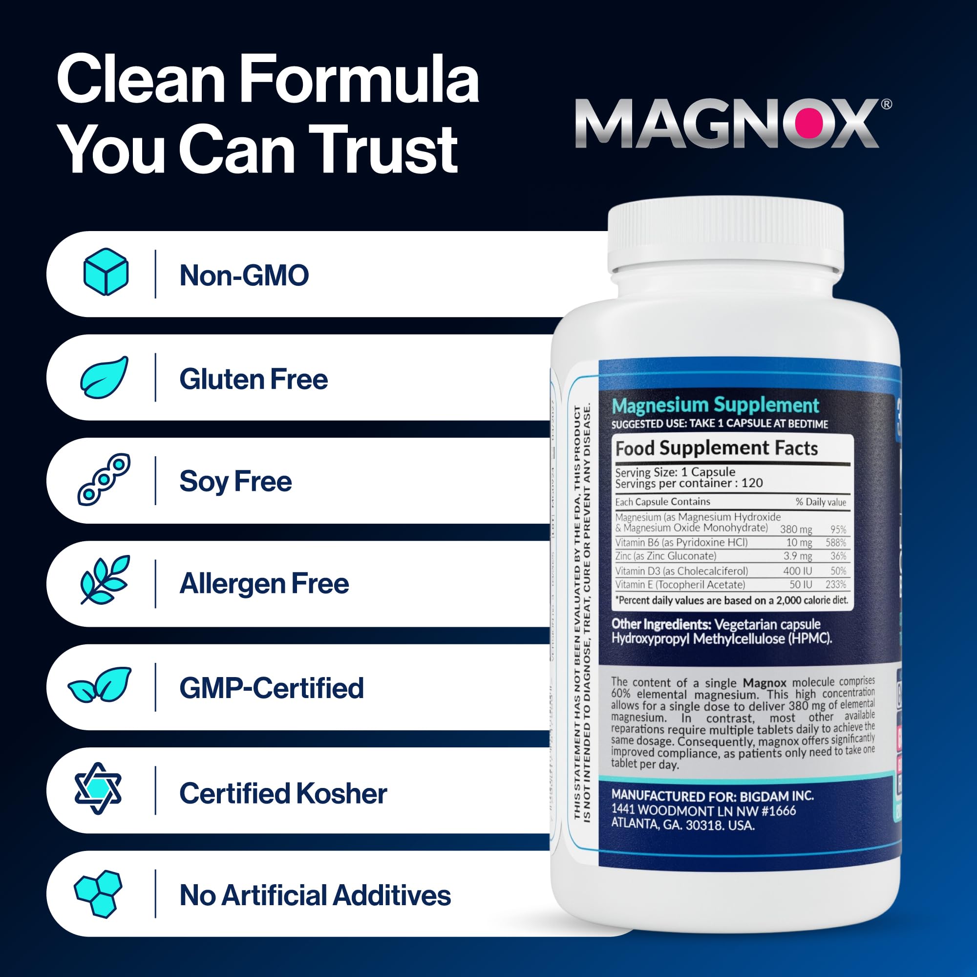 MAGNOX Leg Cramps Buster magnesium bottle with vitamins