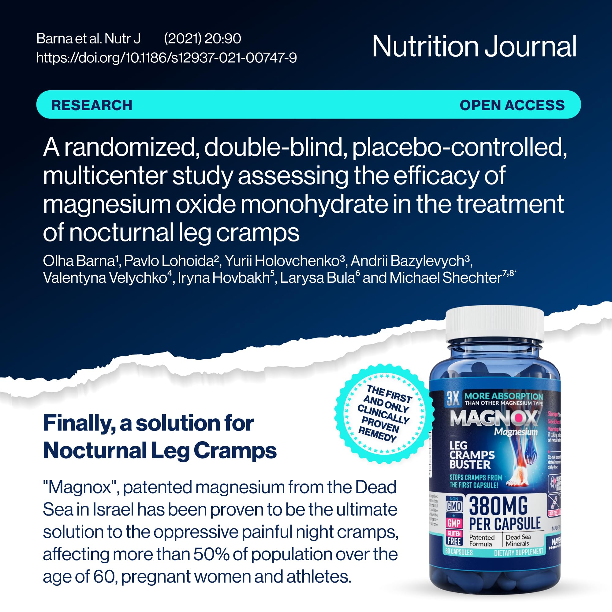 MAGNOX Leg Cramps Buster magnesium supplement side view