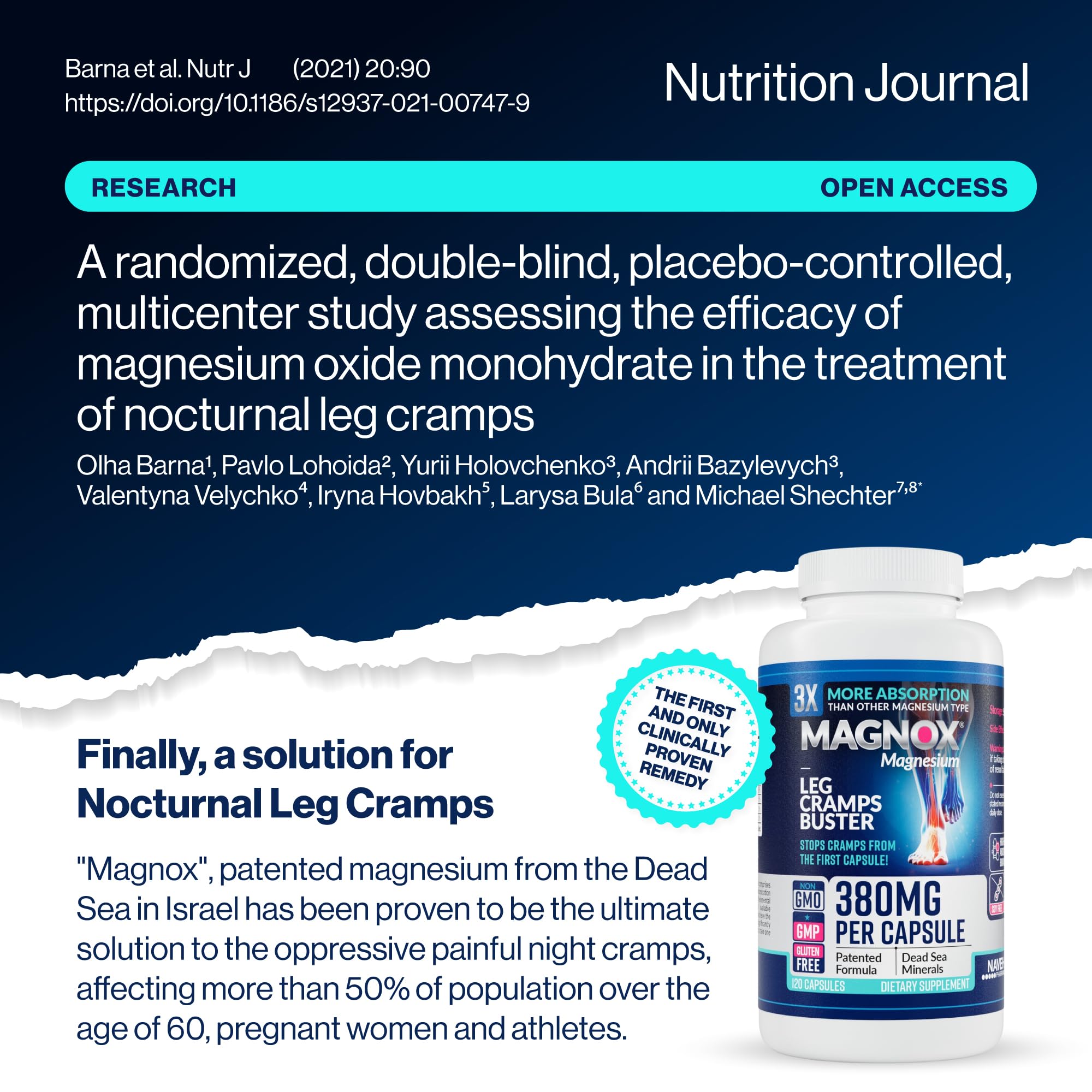 MAGNOX Leg Cramps Buster magnesium tablet in hand