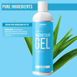 Magnum Solace Magnesium Gel with Aloe Vera displayed with ingredients