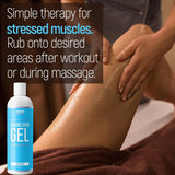 Magnum Solace Magnesium Gel with Aloe Vera in use during a massage