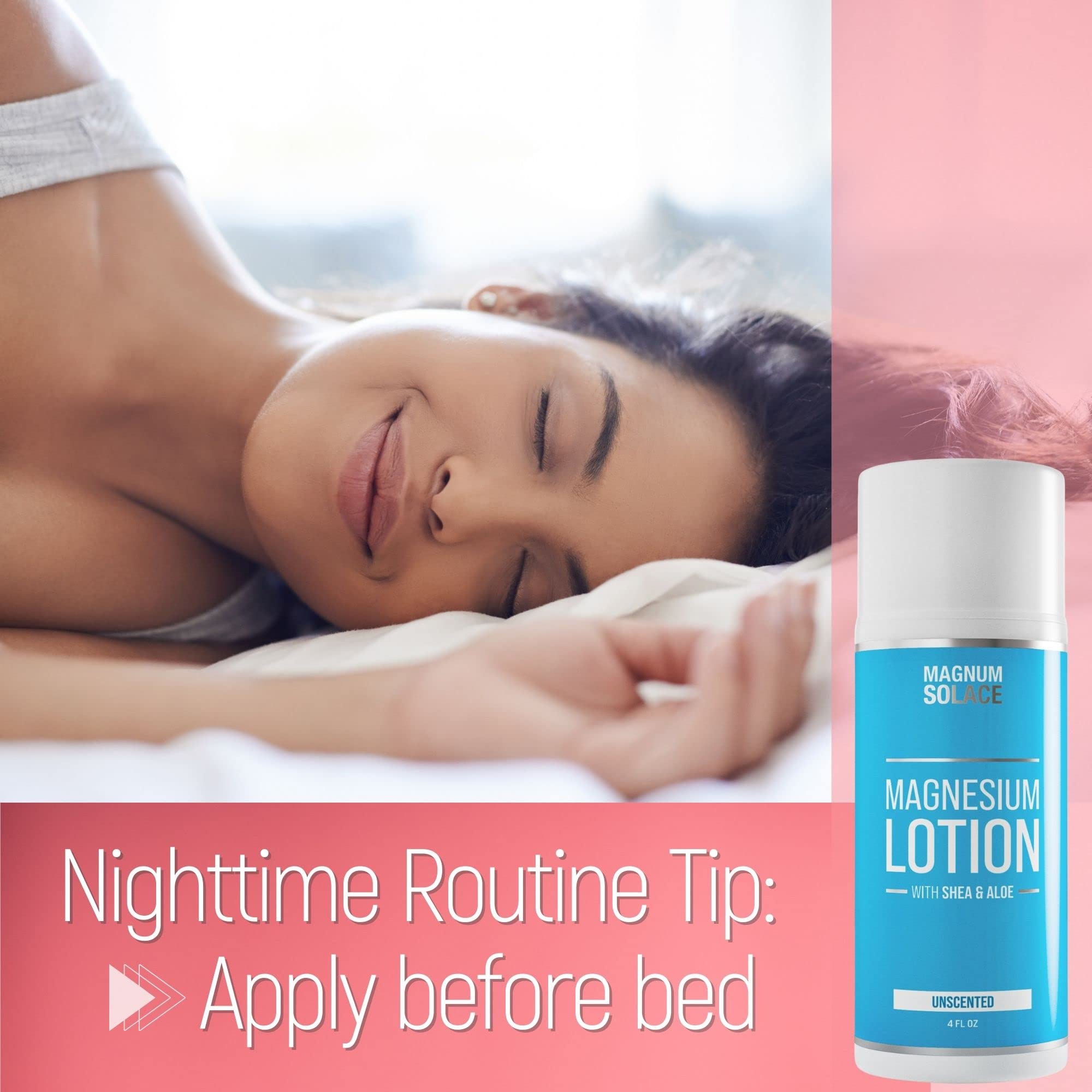 Magnum Solace Nighttime Magnesium Cream 150g on a nightstand