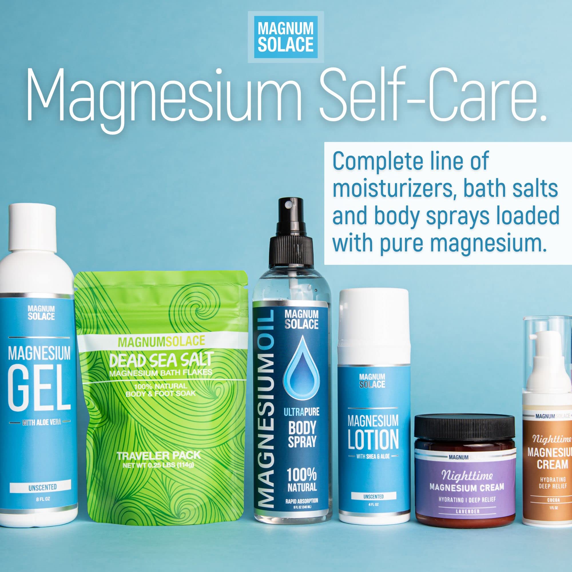 Magnum Solace Nighttime Magnesium Cream 150g with application tips