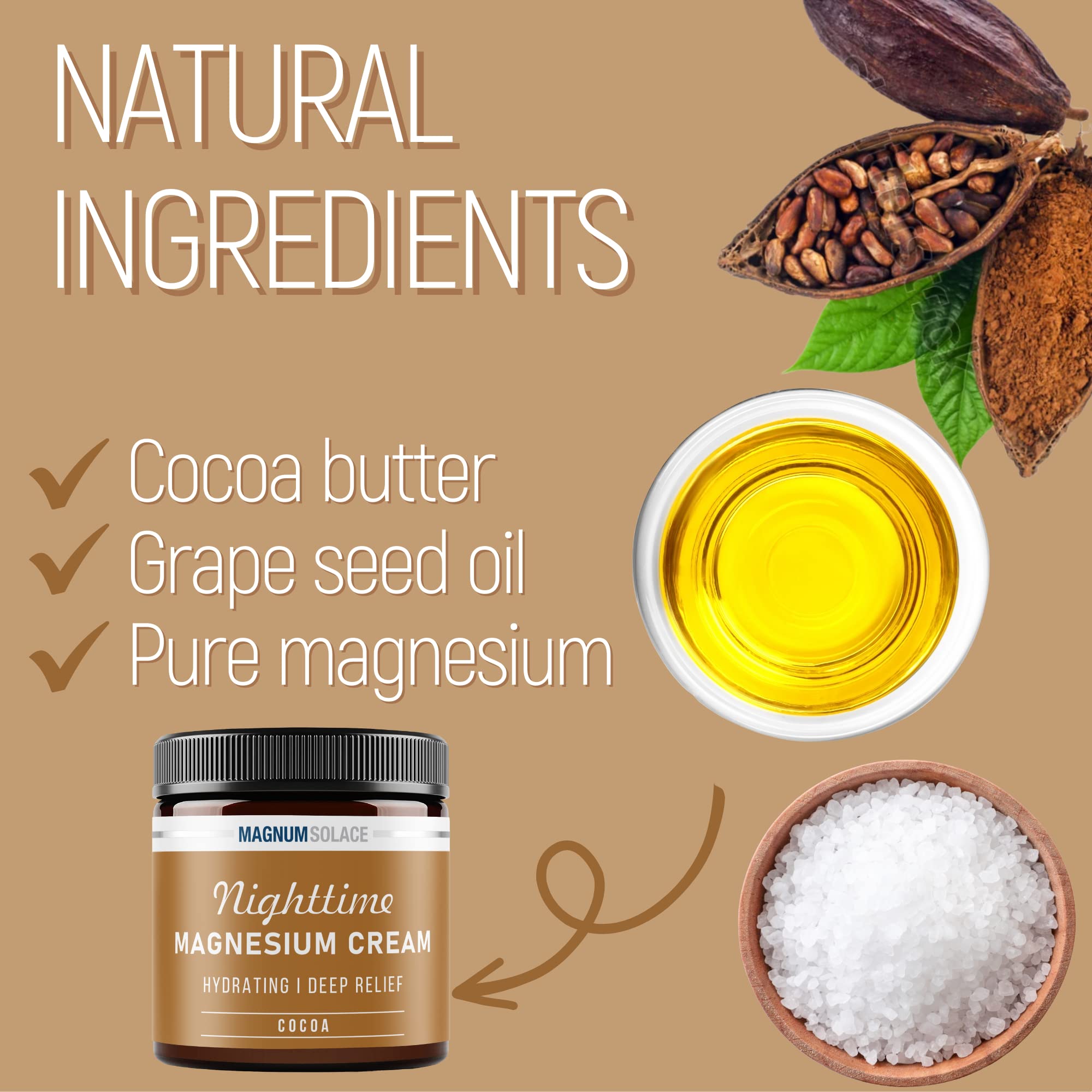 Magnum Solace Nighttime Magnesium Cream ingredients list