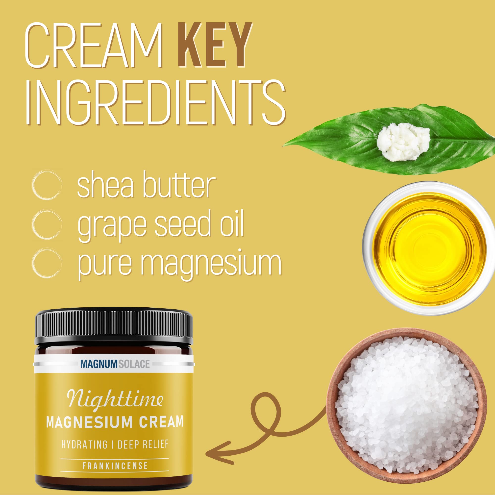 Magnum Solace Nighttime Magnesium Cream ingredients list