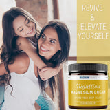 Magnum Solace Nighttime Magnesium Cream jar with measuring spoon