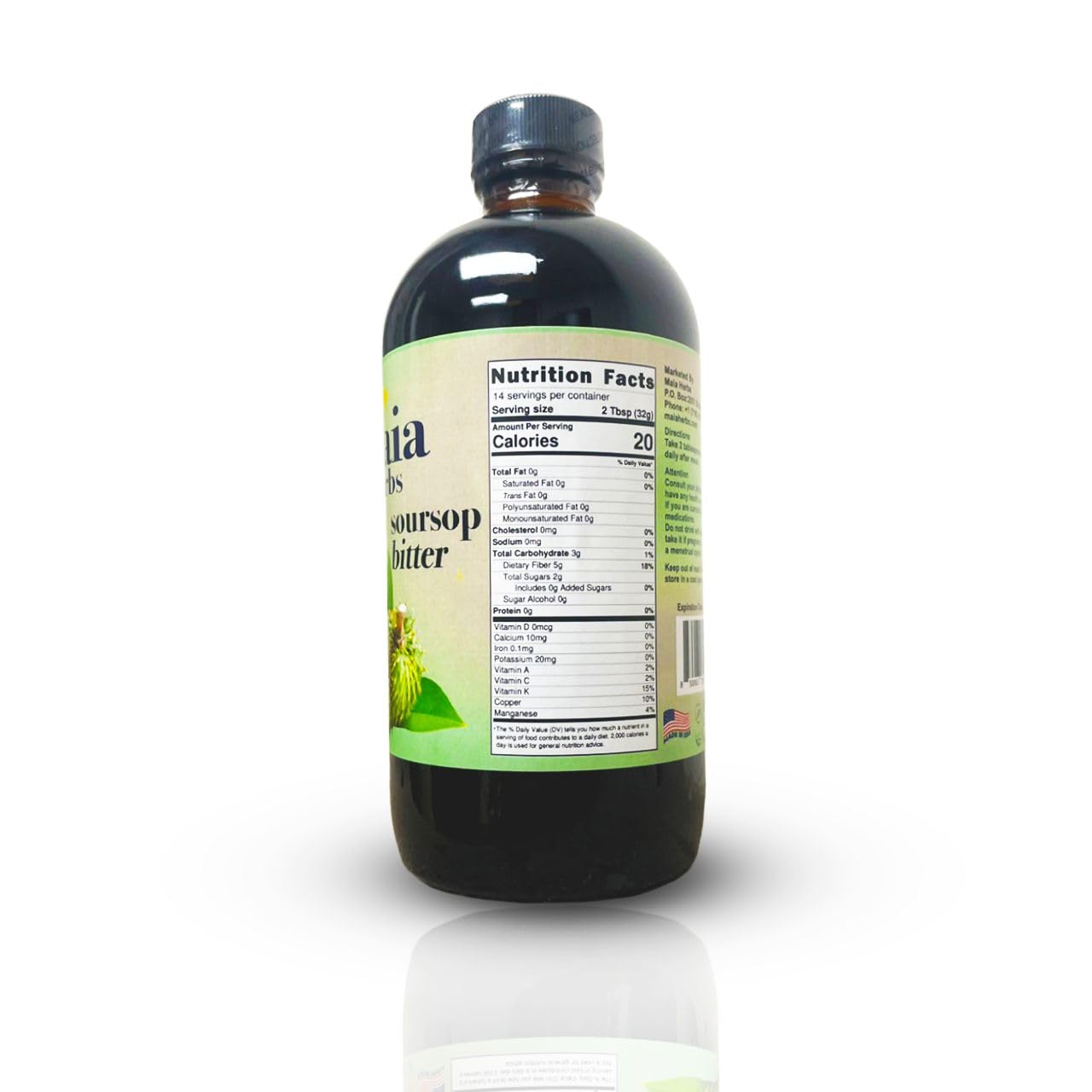 Maia Herbs Soursop Bitters Liquid 898g back view