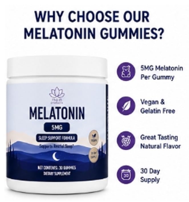 Main Products Melatonin 5 mg Gummies close-up of gummy