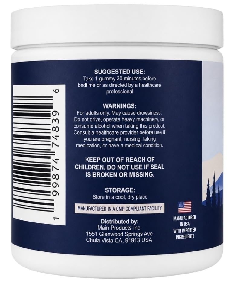Main Products Melatonin 5 mg Gummies side view, showing gummy texture