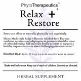 Maine Medicinals daily wellness + Restore Alcohol-Free Herbal Supplement ingredients list