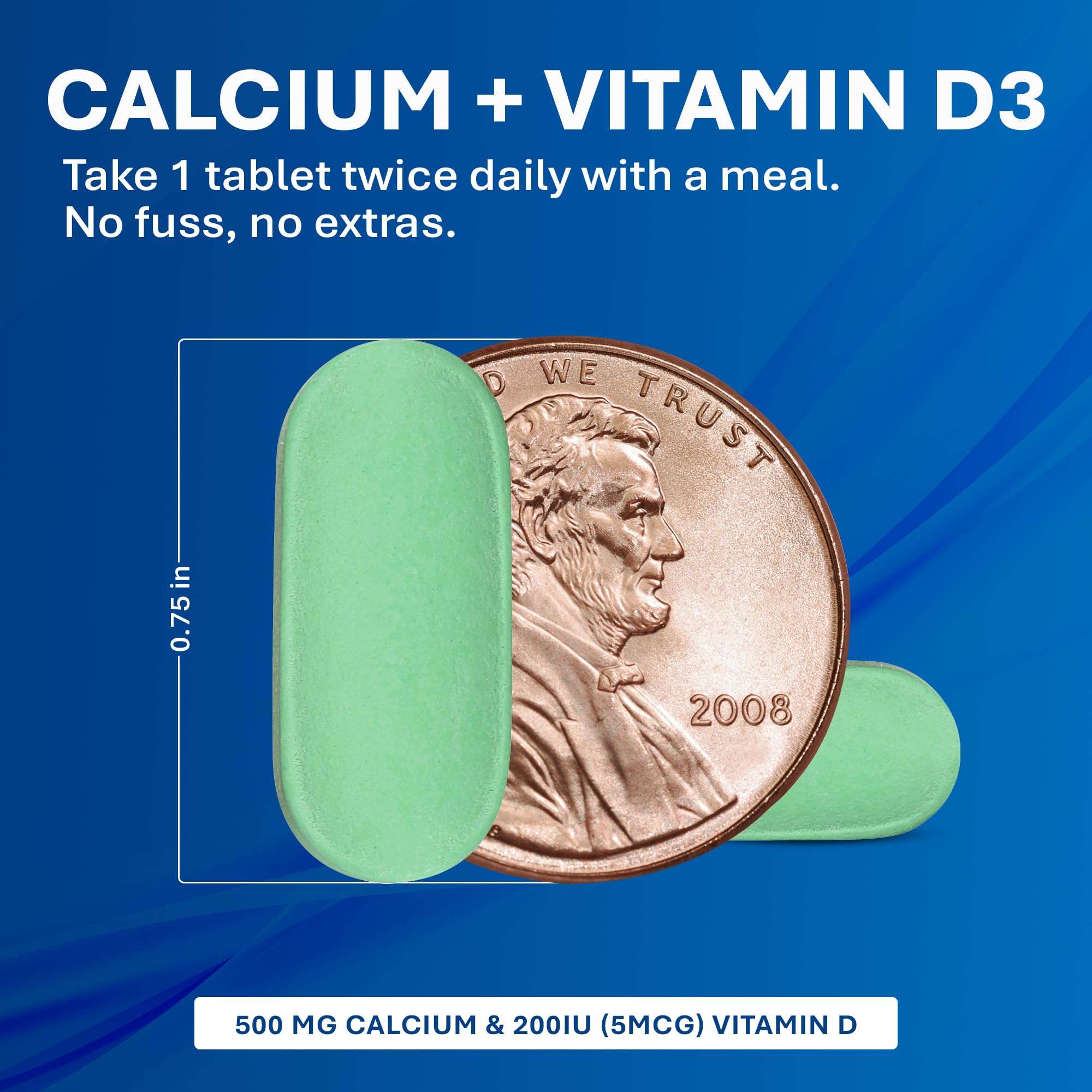 MAJOR Calcium with Vitamin D3 Tablets back view with ingredient list