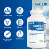 MAJOR Calcium with Vitamin D3 Tablets on a kitchen counter