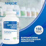 MAJOR Calcium with Vitamin D3 Tablets side view showing dosage