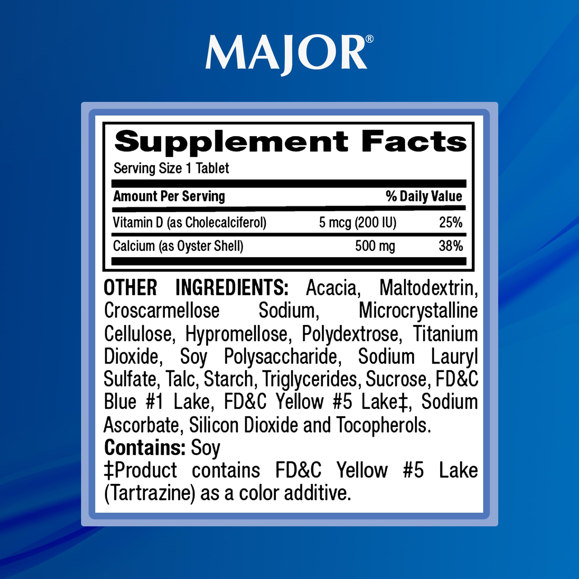 MAJOR Calcium with Vitamin D3 Tablets with a measuring spoon