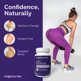 Major Curves Bum support Pills on a wooden table