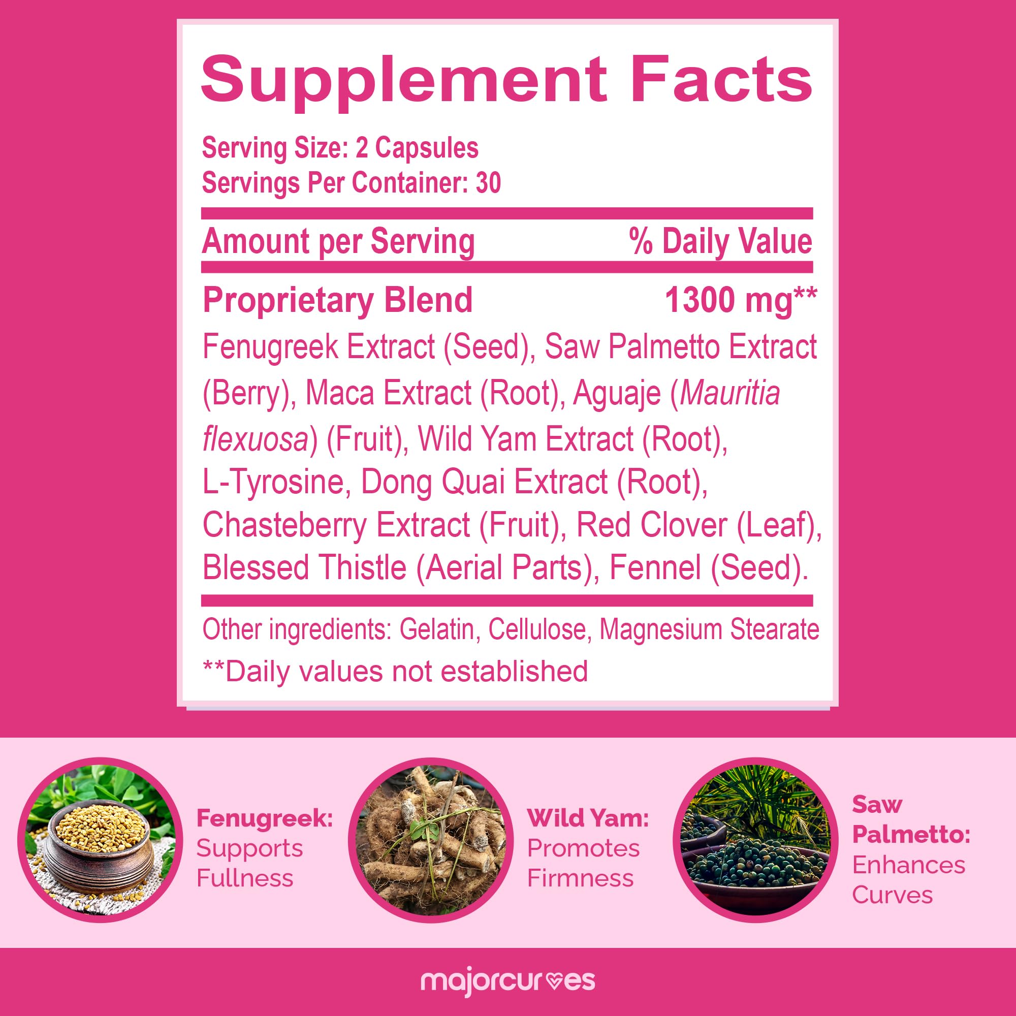 Major Curves Bust support Supplement on a wooden table