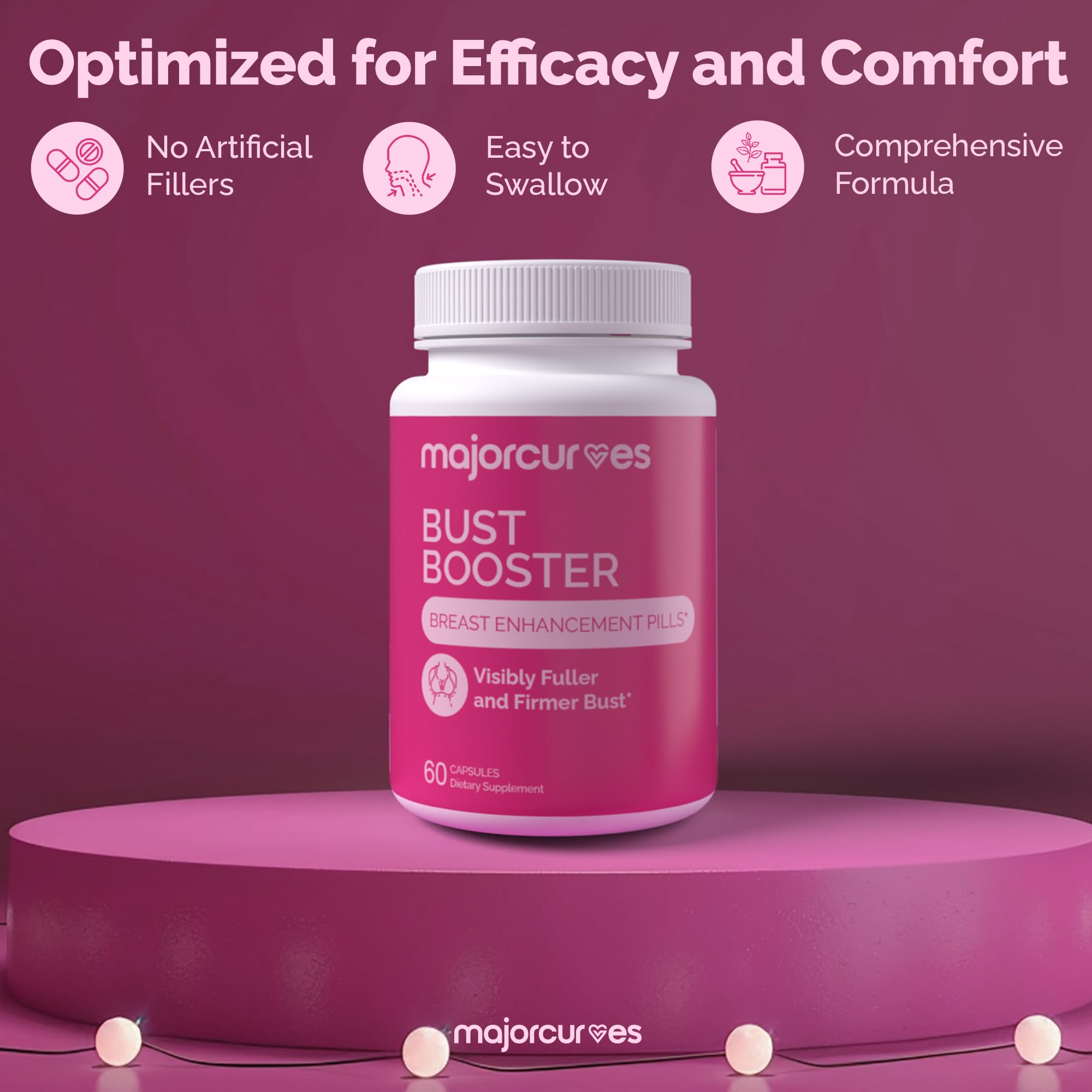 Major Curves Bust support Supplement side view packaging
