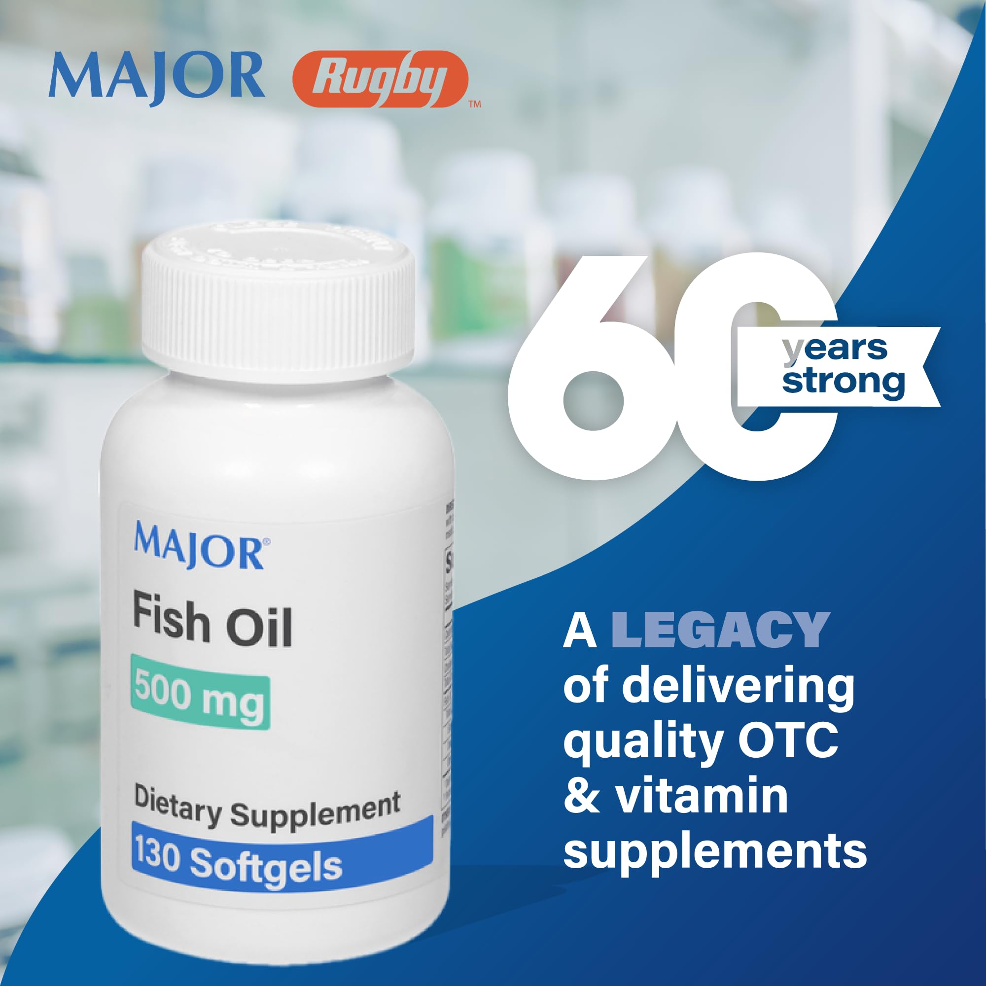 MAJOR Fish Oil Softgels 1000mg with dosage instructions