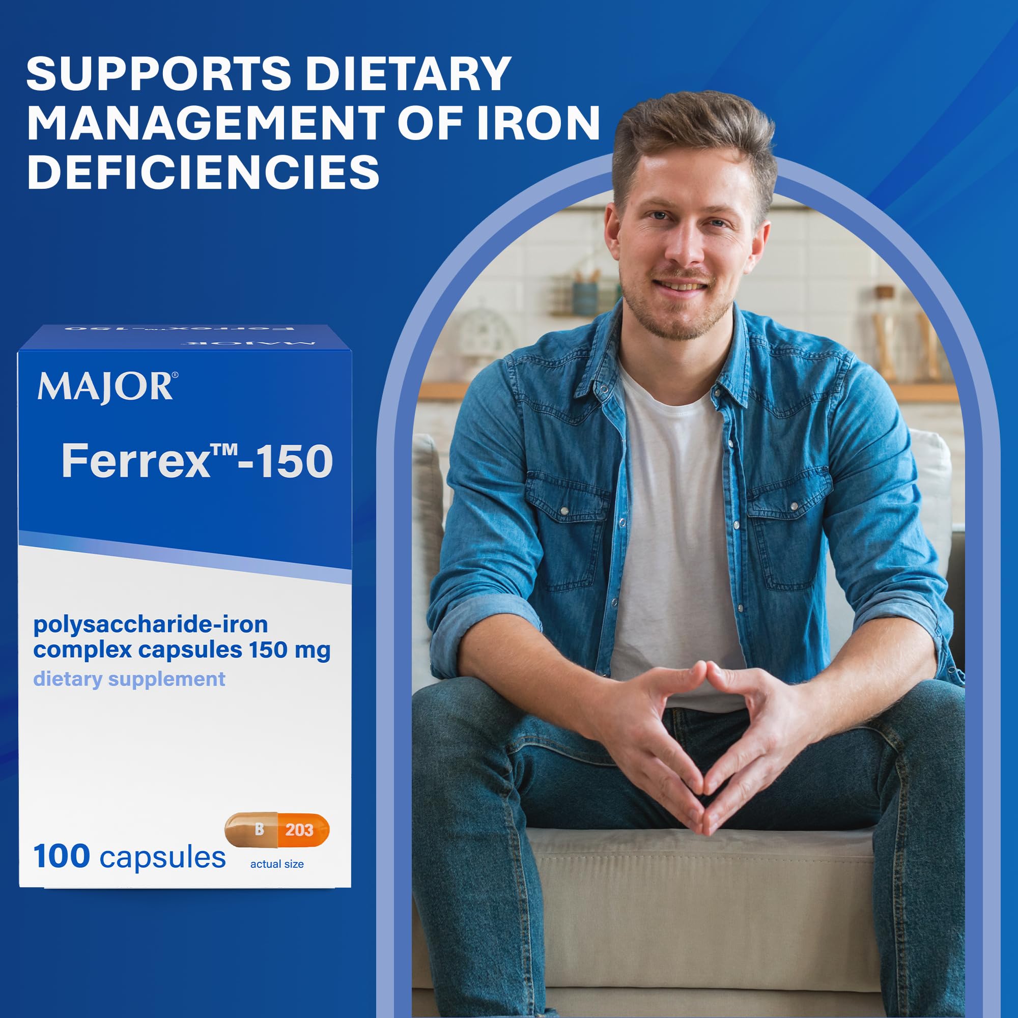 MAJOR Iron Supplement Capsules 150mg unit dose blister pack