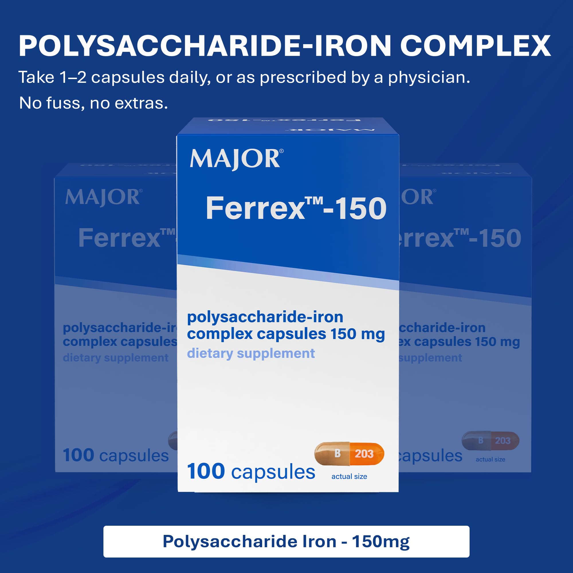 MAJOR Iron Supplement packaging side view