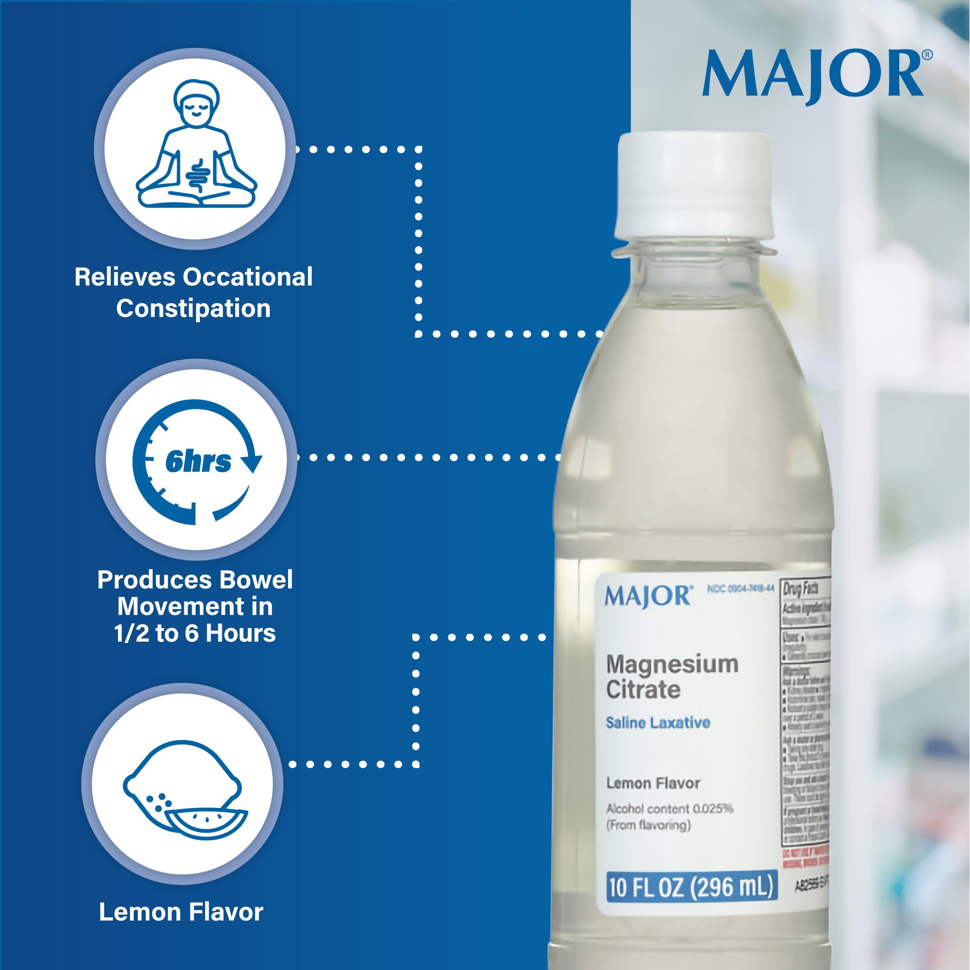 MAJOR Magnesium Citrate Saline Laxative 354g label close-up