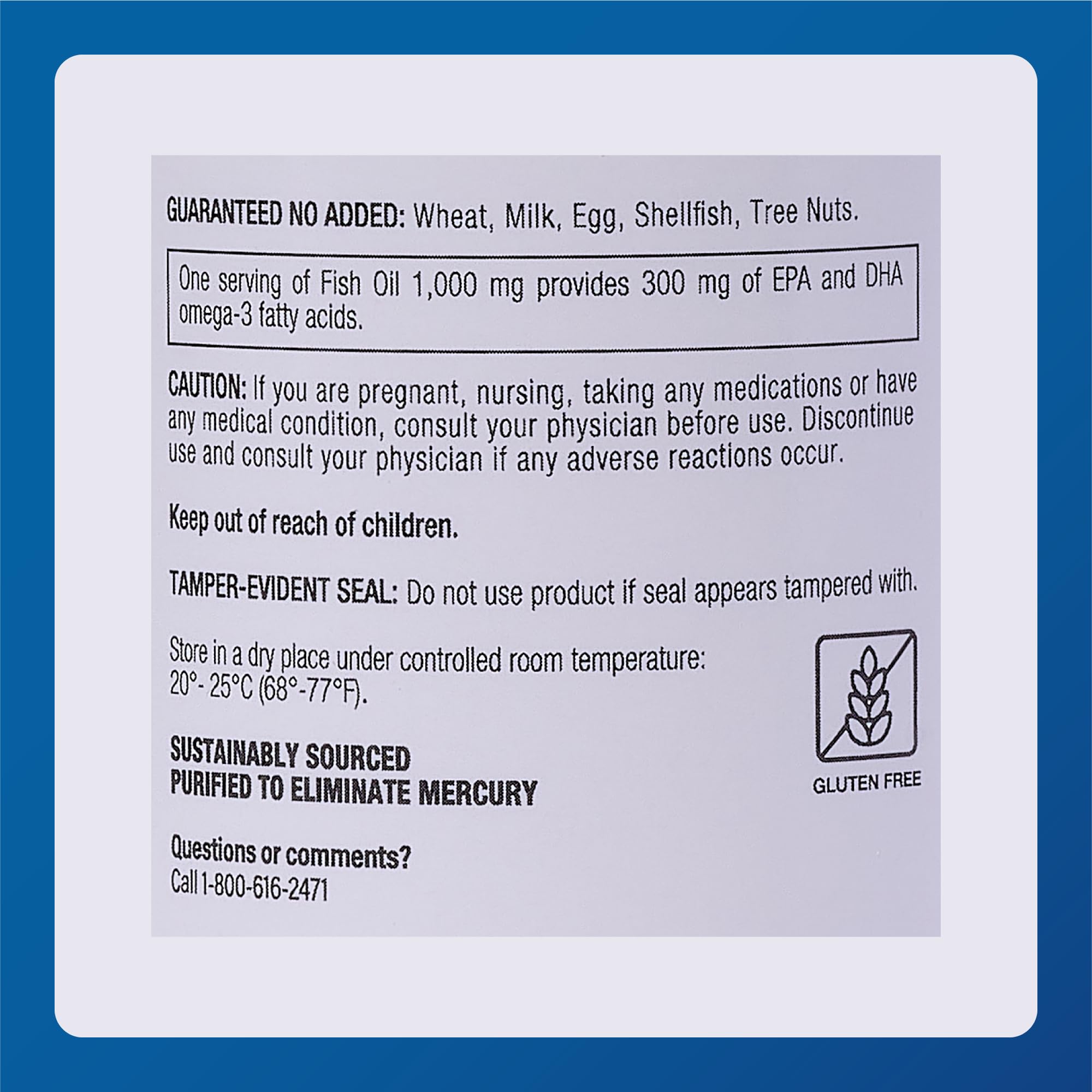 MAJOR Omega-3 Fish Oil 1000mg softgel ingredients list