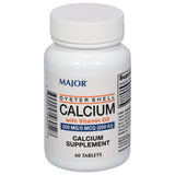 MAJOR Oyster Shell Calcium 500mg supplement bottle front view