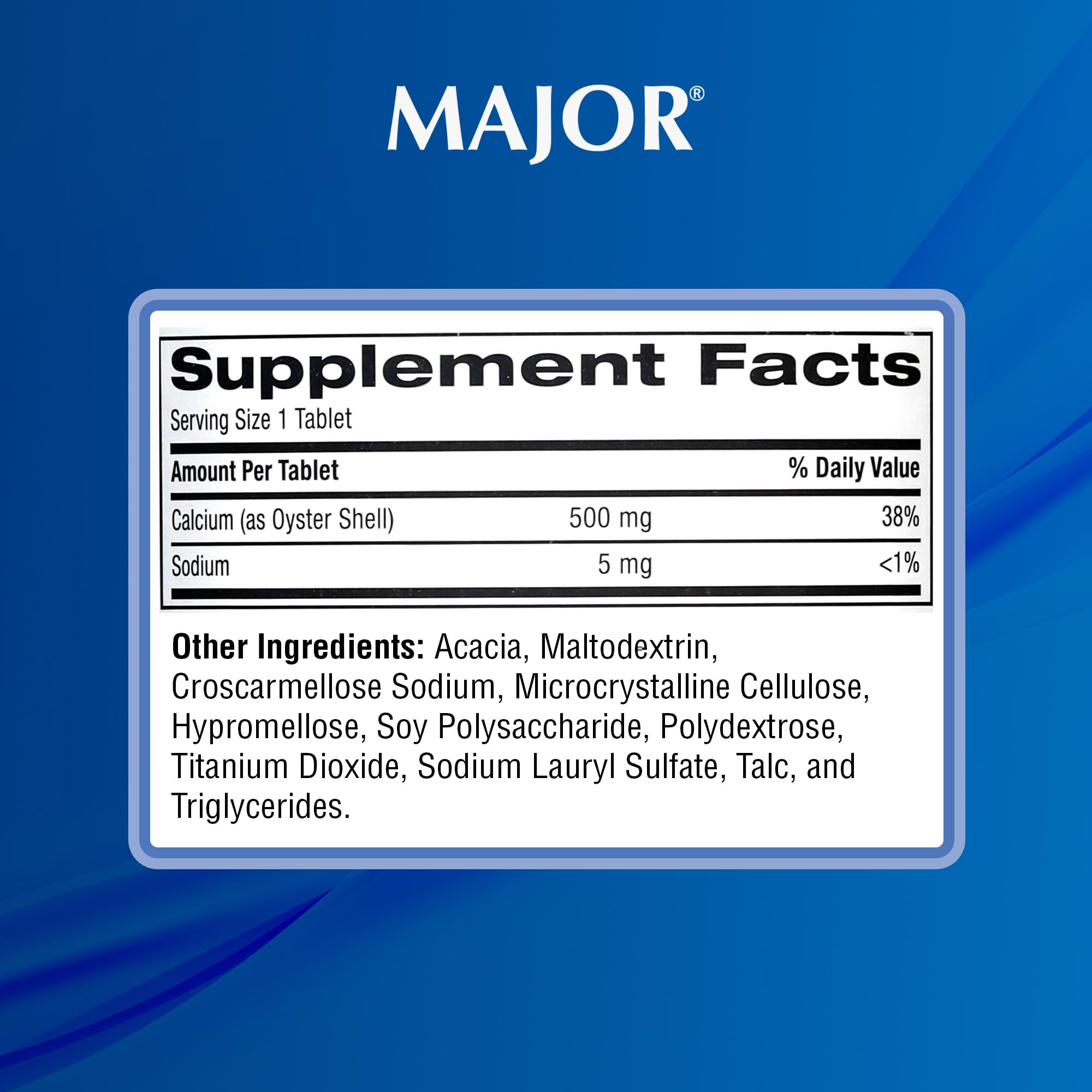 MAJOR Oyster Shell Calcium Tablets 500mg packaging details
