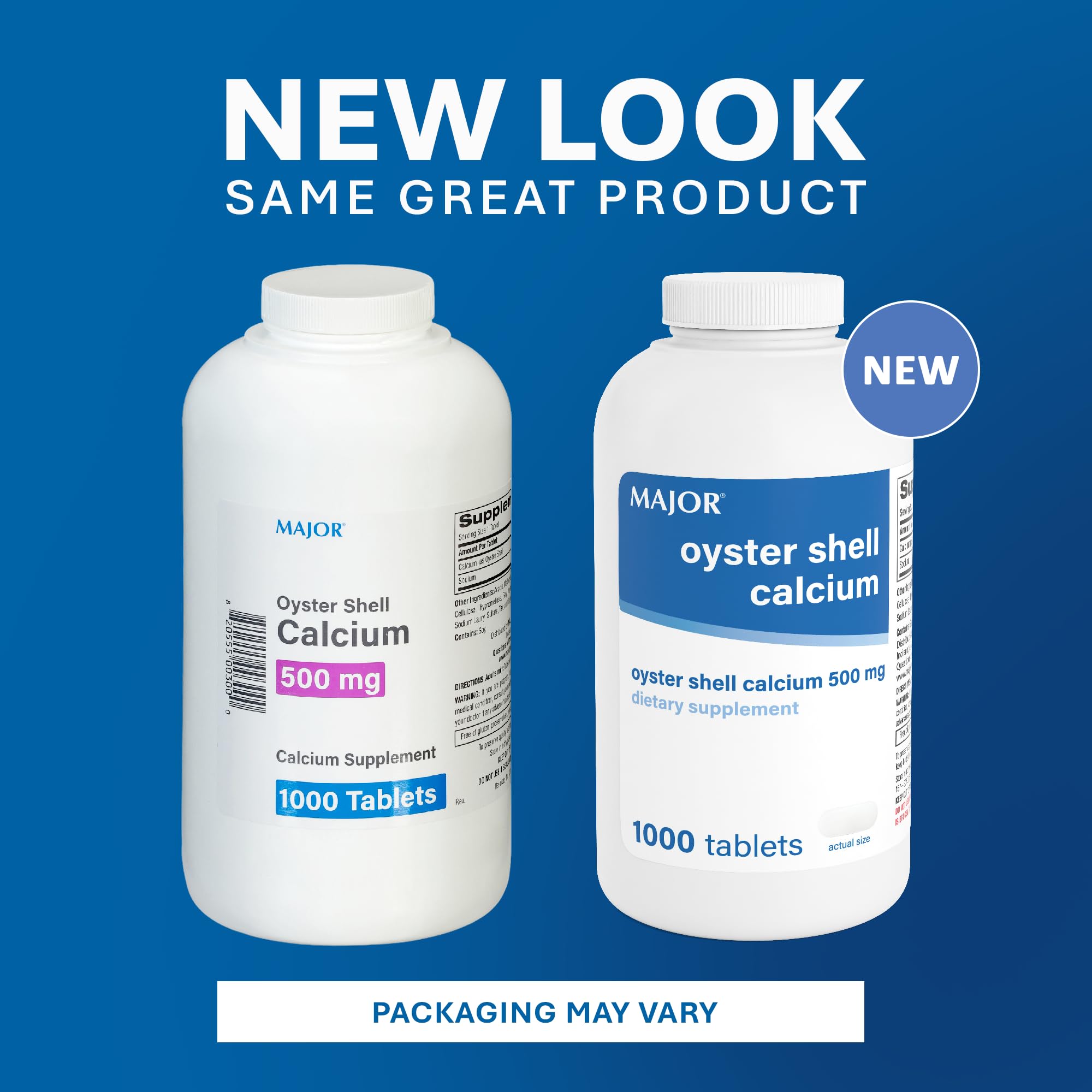 MAJOR Oyster Shell Calcium Tablets 500mg tablets close-up