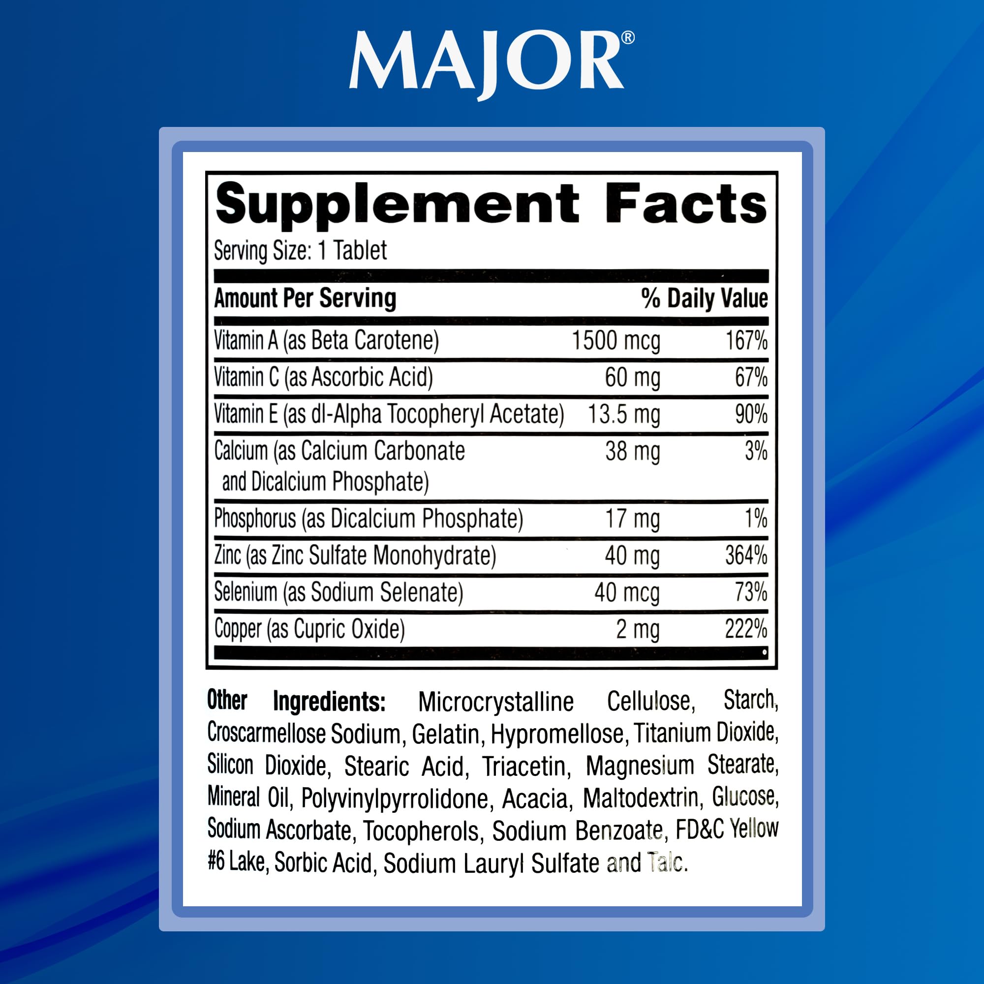MAJOR ProSight Daily Multivitamin Supplement packaging details
