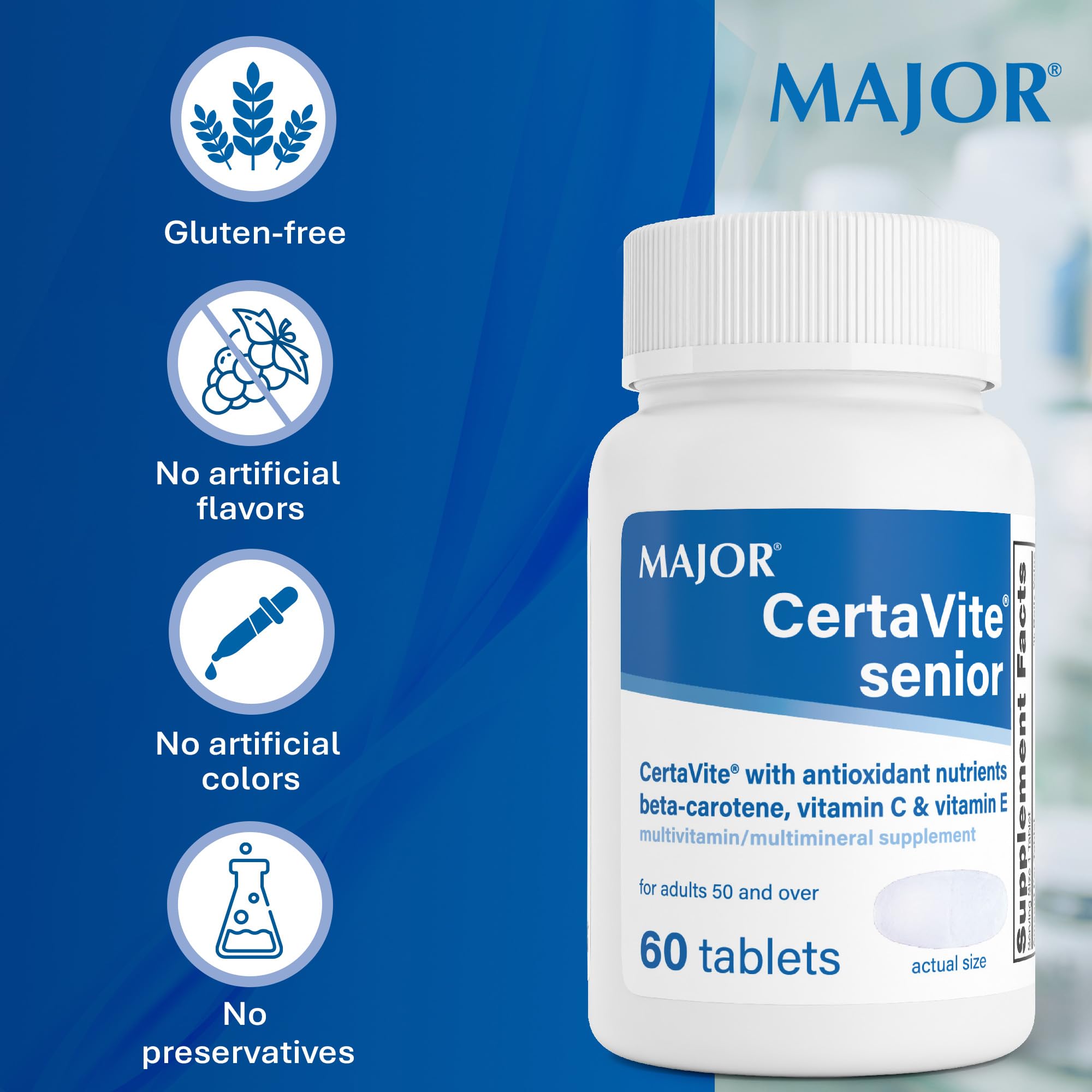 MAJOR Senior Multivitamin packaging details