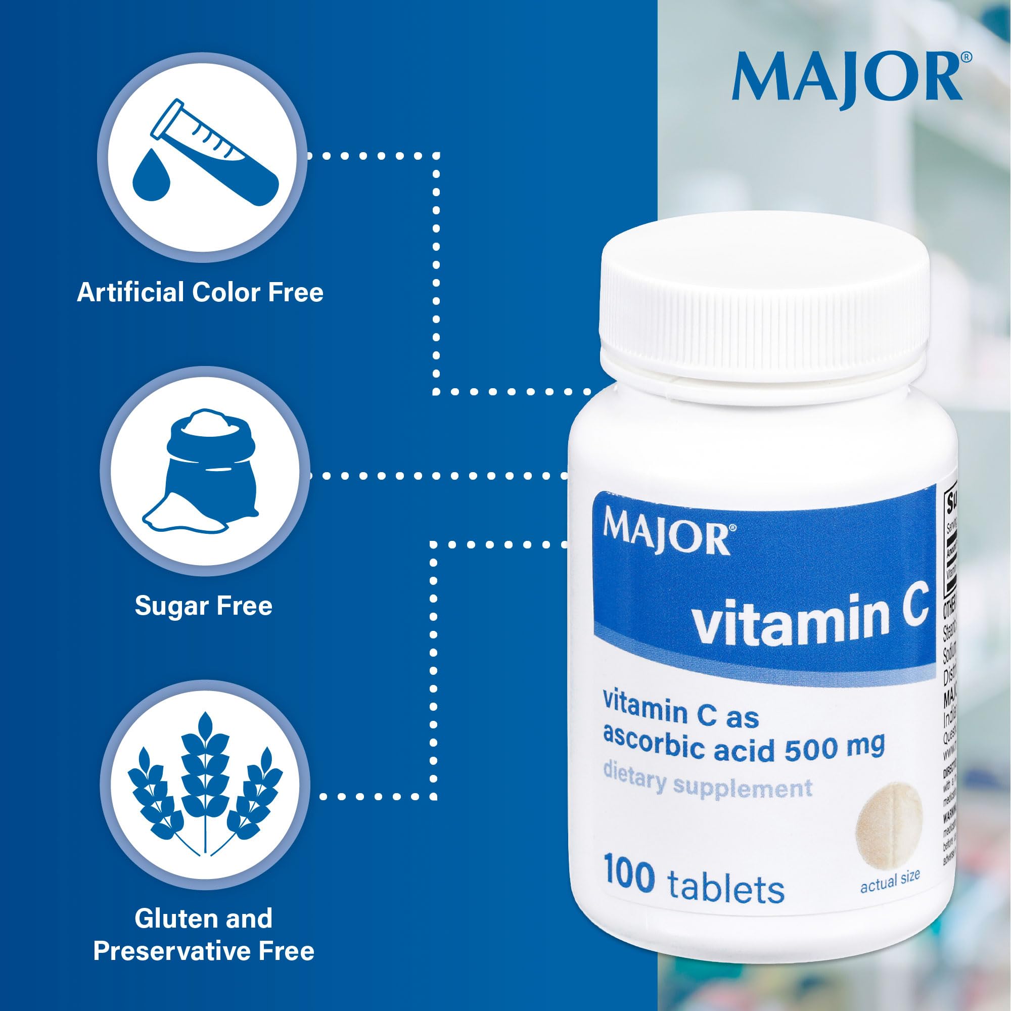 MAJOR Vitamin C Tablets 500mg ingredients list